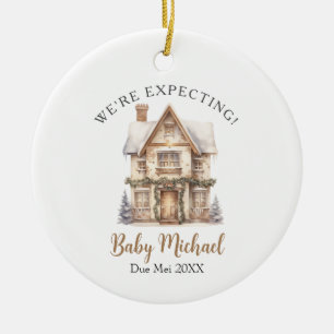 New Baby Christmas House Decor We're Expecting Ceramic Tree Decoration