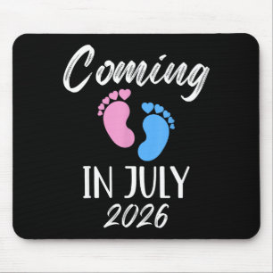 New Baby Coming In July 2026 Funny Baby Shower Boy Mouse Pad