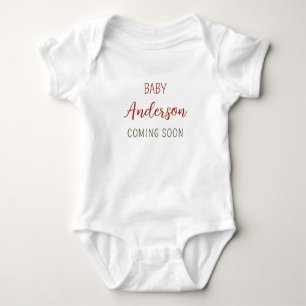 New Baby Coming Soon Christmas Red and Green Bodysuit
