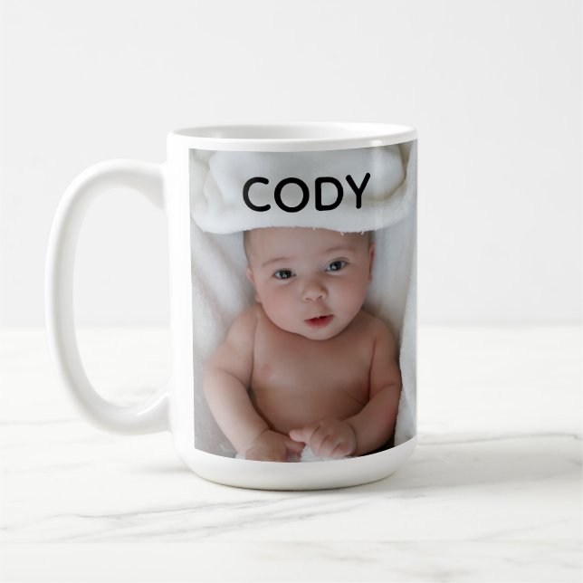 NEW BABY CUSTOM PHOTO COFFEE MUG (Left)