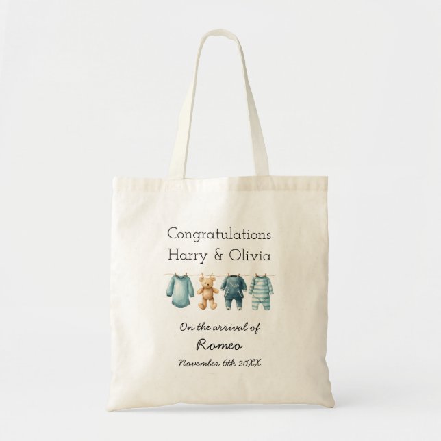 New Baby Customisable Congratulations  Tote Bag (Front)