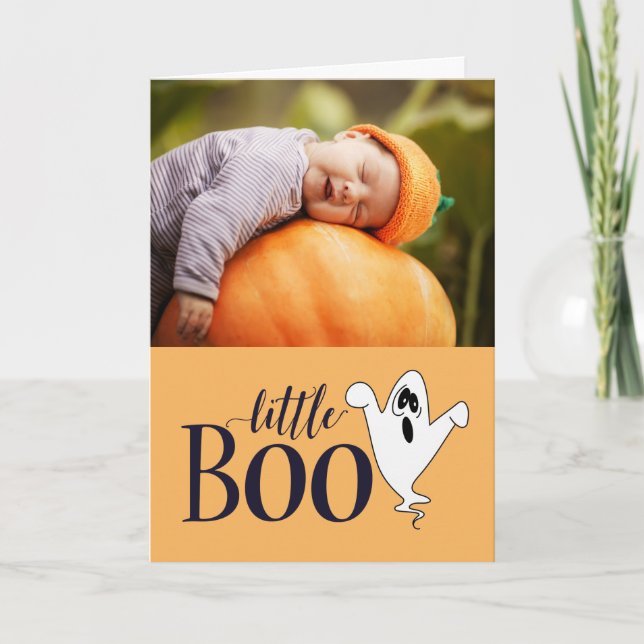 New Baby Cute Halloween Photo Greeting Card (Front)