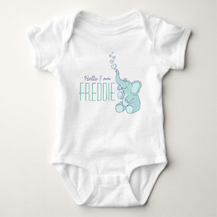 New baby elephant welcome boys name shirt