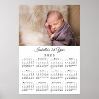 New Baby First Year Photo and Name 2025 Calendar