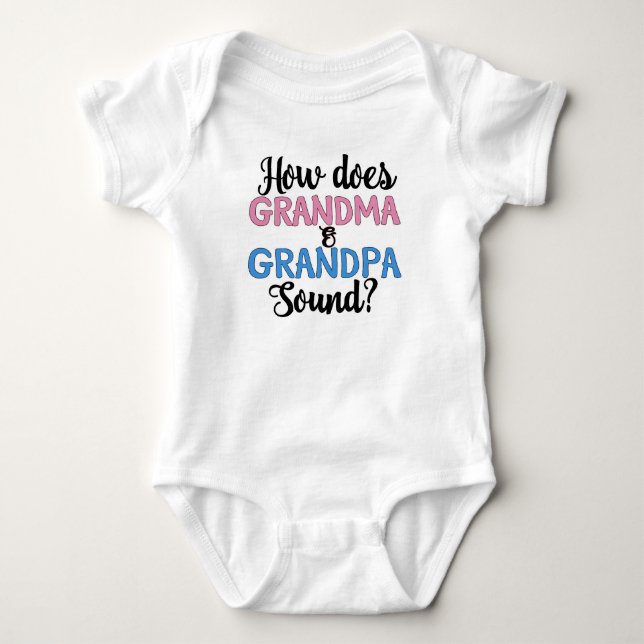 New baby gender reveal grandparents bodysuit (Front)