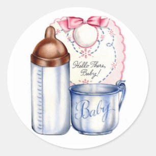 New Baby gift stickers for baskets or scrapbooks