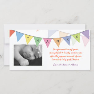 New Baby Gift Thank You Glossy Photocard