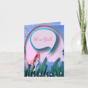 New Baby Girl Announcement Card