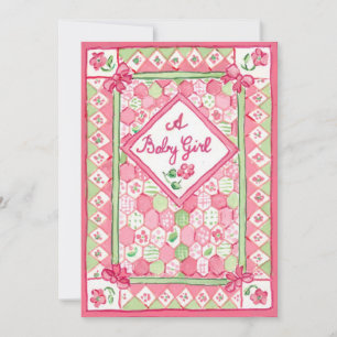 New Baby Girl Announcement Card