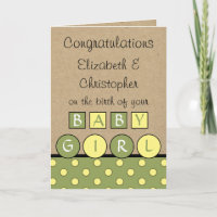 New Baby Girl big love rustic green yellow