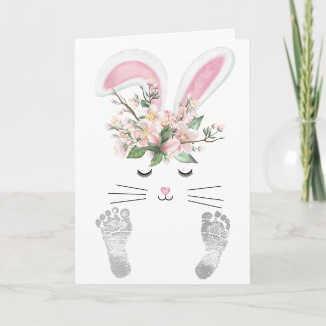 New Baby Girl Bunny  Card (Front)