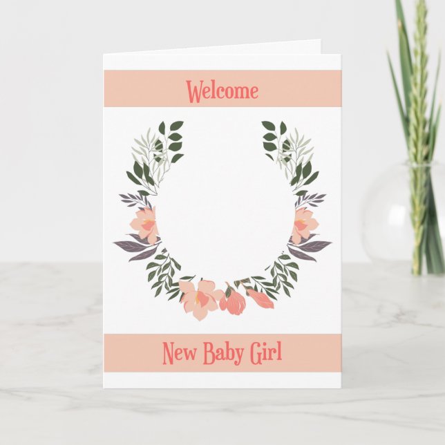 New Baby Girl Card, Add Your Own Photo Card (Front)