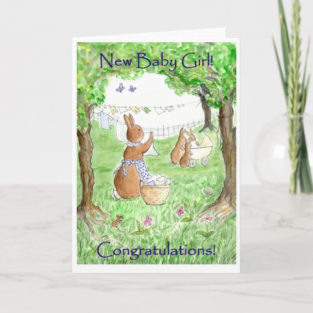 New Baby Girl Congratulations Card (Front)