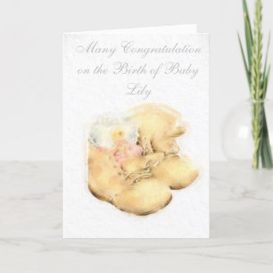 NEW BABY GIRL GREETING CARD