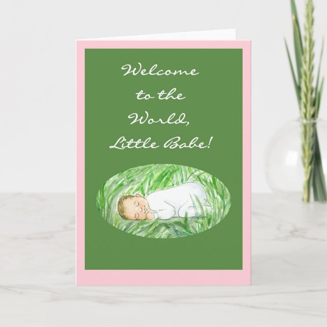 New Baby Girl  Welcome Card (Front)