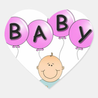 new baby heart sticker