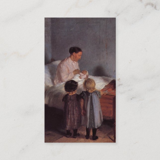 New baby little brother painting Dutch art Ancher Business Card (Front)