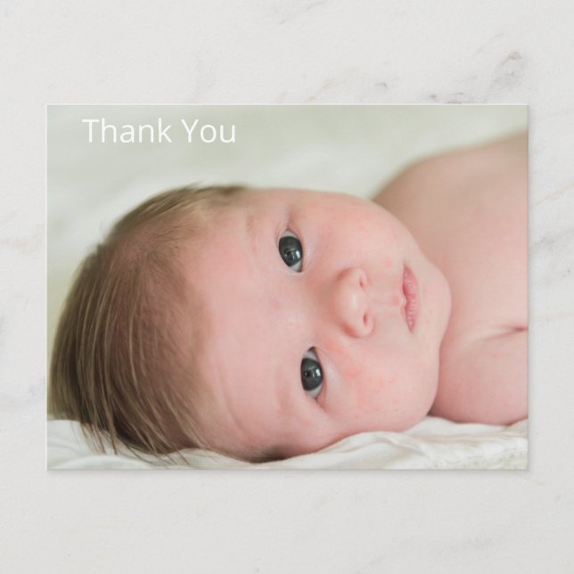 New Baby Modern Photo Thank You Postcard (Front)