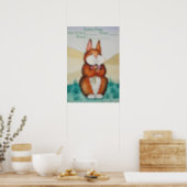 new baby name poster with cute bown bunny (Kitchen)
