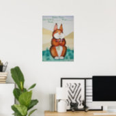 new baby name poster with cute bown bunny (Home Office)