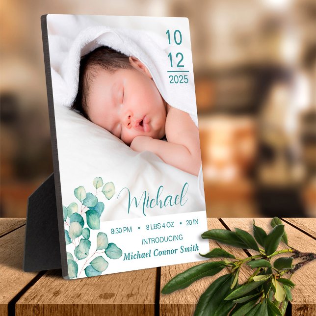 New Baby Newborn Birth Stats Photo Tabletop Plaque (Creator Uploaded)