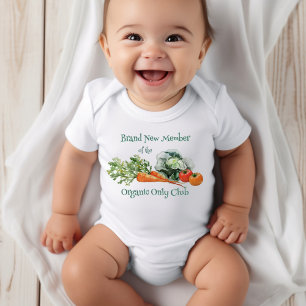 New Baby Organic Only Vegetables Design Baby Bodysuit