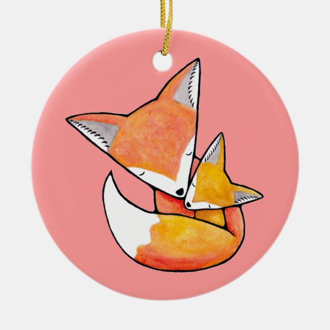 New Baby Ornament Woodland Fox Nursery Decor (Front)