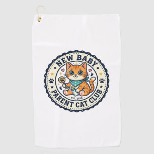 New Baby Parent Cat Cat Mum Gift Idea - New Baby P Golf Towel