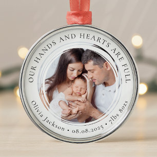 New Baby Photo Keepsake First Christmas Metal Tree Decoration