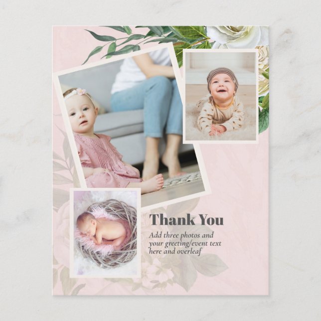 New Baby Photo Thank You Cards Modern Budget (Front)