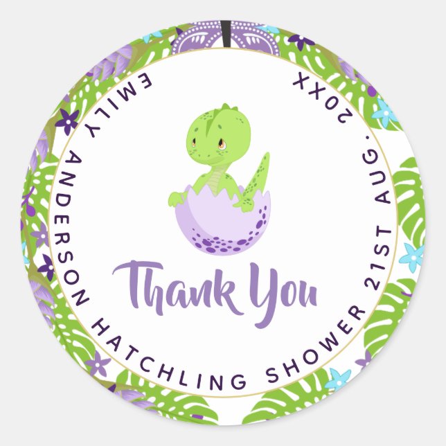 New Baby Photo Thank You Cards Modern Budget Classic Round Sticker (Front)
