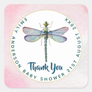 New Baby Photo Thank You Cards Modern Budget Square Sticker
