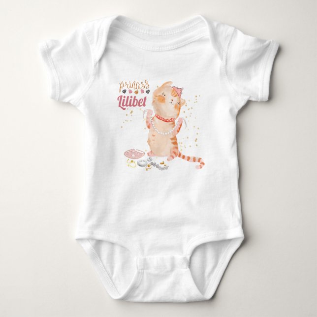 New Baby Princess Lilibet Cute Kitten Named Baby B Bodysuit (Front)