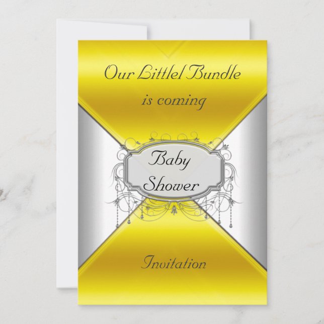 NEW Baby Shower Party Gold Silver  Invitation (Front)