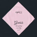 New Baby Sister Script Typography Pink Pet Bandana<br><div class="desc">Pink bandanna, with a cute text announcement... .Guess Who's getting a new baby sister? Because your pet is part of the family too! Perfect for your announcing a new pet or baby! Also perfect for gender reveal! The background colour is customisable to any colour you desire, as are the font...</div>