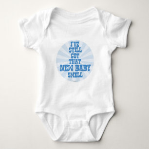 New Baby Smell Blue Baby Bodysuit