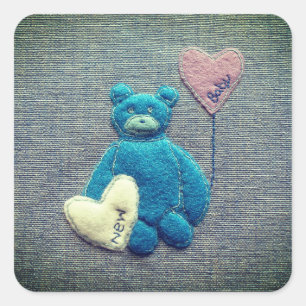 New baby square sticker