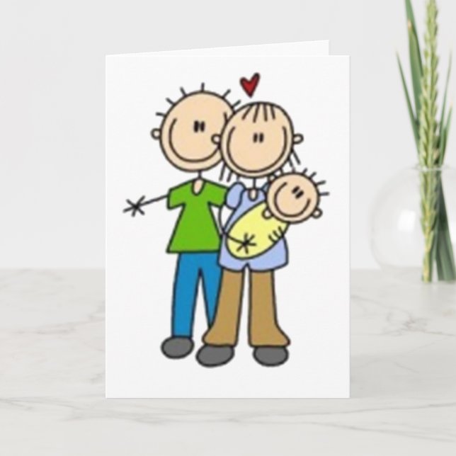 New Baby Stick Figures Announcement (Front)