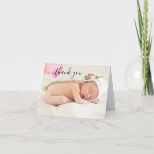 New Baby Sweet Artsy Baby Girl Thank You Card