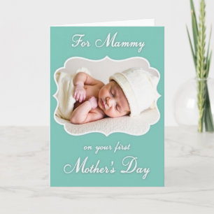 New Baby Teal Frame Mothers Day Card