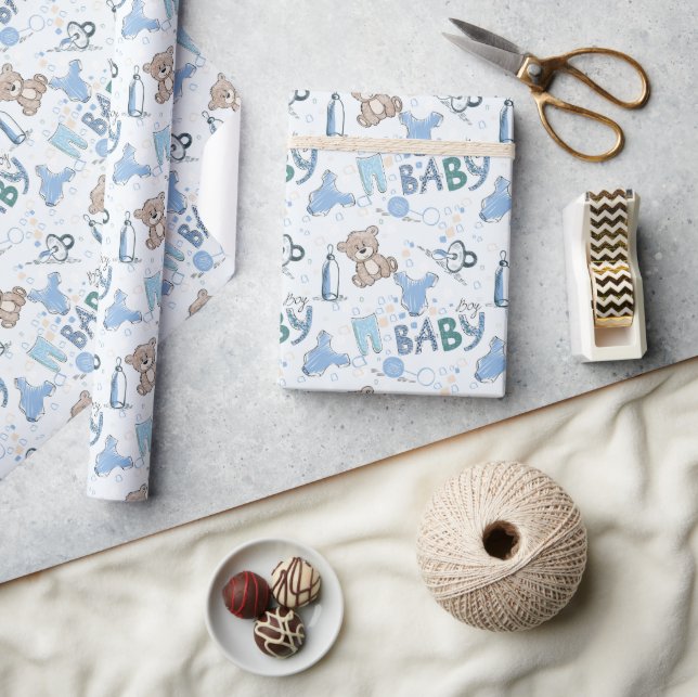 New Baby Teddy Bears Wrapping Paper (Crafts)