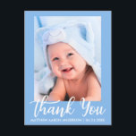 New Baby Thank You Blue Announcement Postcard<br><div class="desc">New Baby Thank You Blue Postcard</div>