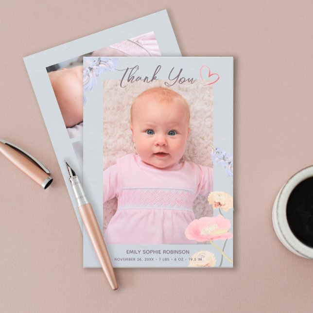 New Baby Thank you Introducing Photo Collage Birth Announcement (Creator Uploaded)