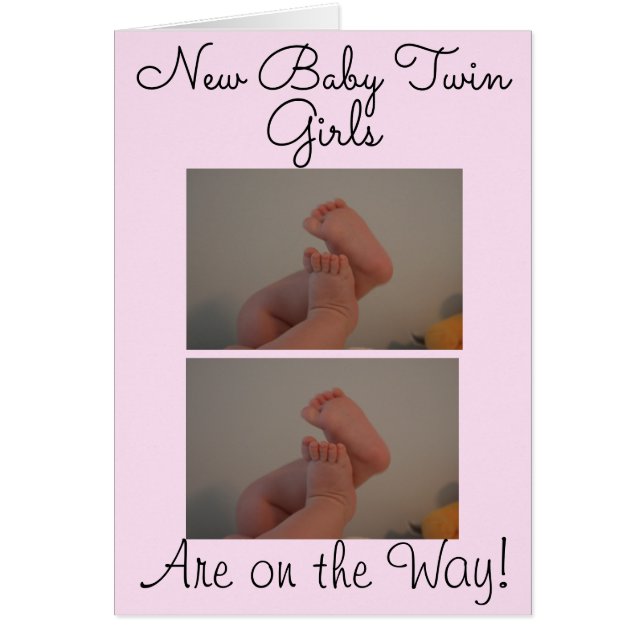 New Baby Twin Girls On the Way Photo Card (Front)