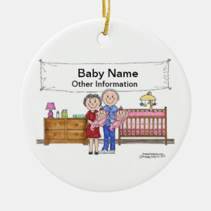 New Baby, Twins - Girls Ceramic Tree Decoration