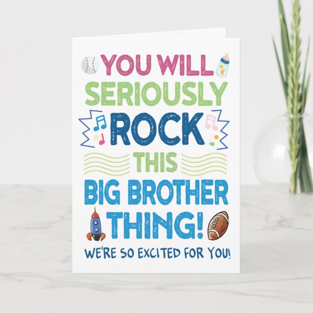 New Baby You'll Rock This Big Brother Thing! Card (Front)