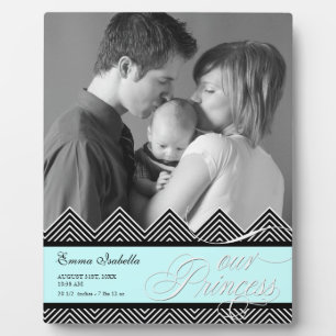 New Baby Zig Zag Chevron Modern Personalised Photo Plaque