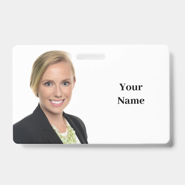 NEW! Badge - Horizontal With Lanyard -Custom ID Badge (Front)
