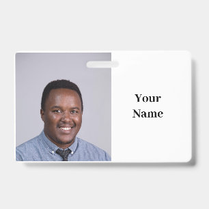 NEW! Badge - Horizontal With Metal Clip ID Badge