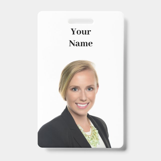 NEW! Badge - Vertical Retractable - Custom ID Badge (Front)